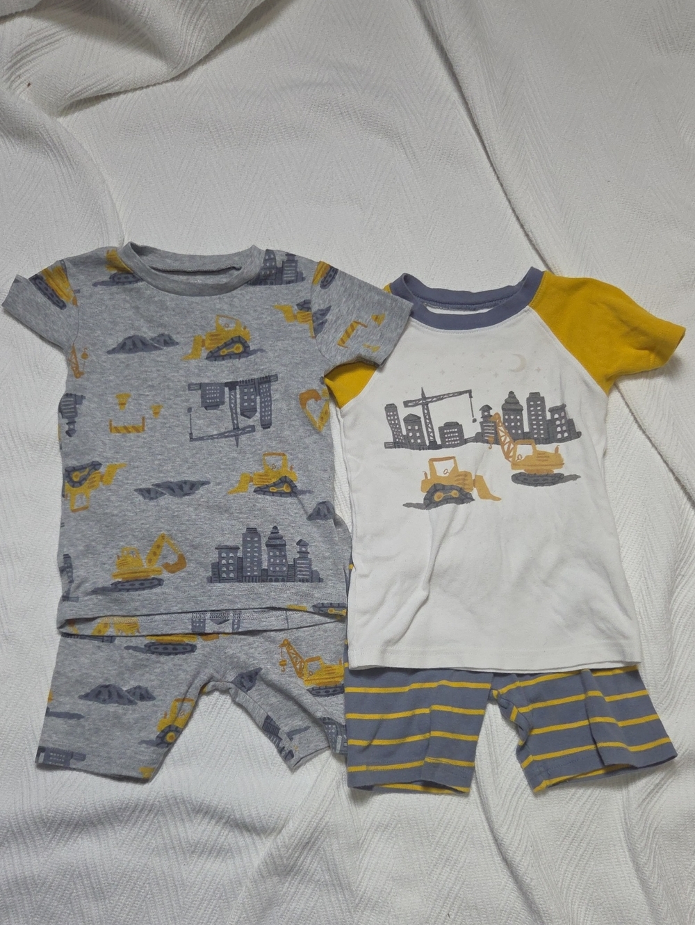 Carter's Just One You 3T Construction Pajama Set Lot 2 Pack Glow in Dark Shorts